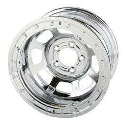 Bassett Chrome D-Hole Wheel, 15x8, 5 on 4-3/4 Inch, Beadlock