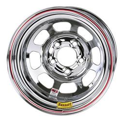 Bassett Chrome 15 Inch Wheel - 15x8, 5 on 5 D-Hole, Non Beadlock
