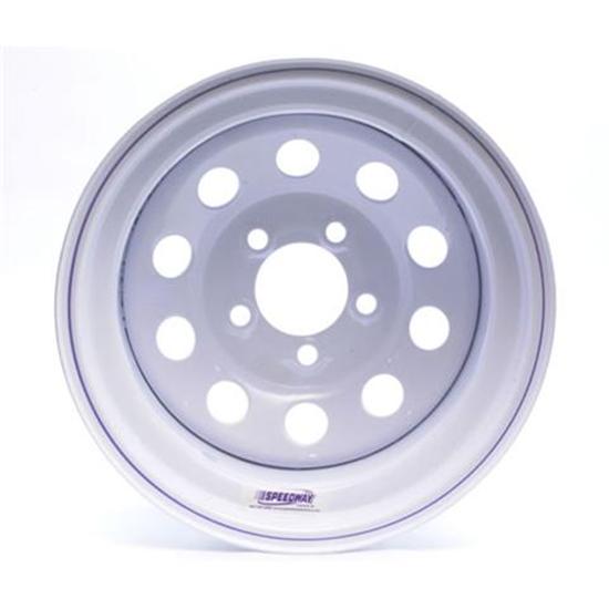 White Circle Track Wheel, 15x8, 5 on 5 Inches, Non-Beadlock