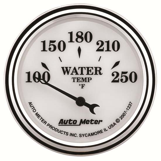 Auto Meter 1237 Old-Tyme White II Air-Core Water Temperature Gauge Auto Meter 1237 Old-Tyme White II Air-Core Water Temperature Gauge