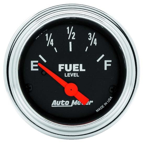 Auto Meter 2516 Traditional Chrome Air-Core Fuel Level Gauge, 2-1/16 Auto Meter 2516 Traditional Chrome Air-Core Fuel Level Gauge, 2-1/16