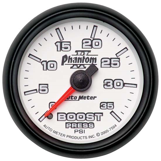 Auto Meter 7504 Phantom II Mechanical Boost Gauge, 35 PSI, 2-1/16 Inch Auto Meter 7504 Phantom II Mechanical Boost Gauge, 35 PSI, 2-1/16 Inch