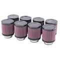K&N 4 Inch Single Type Injector Stack Air Filters, 2-1/2 Inch, Set/8