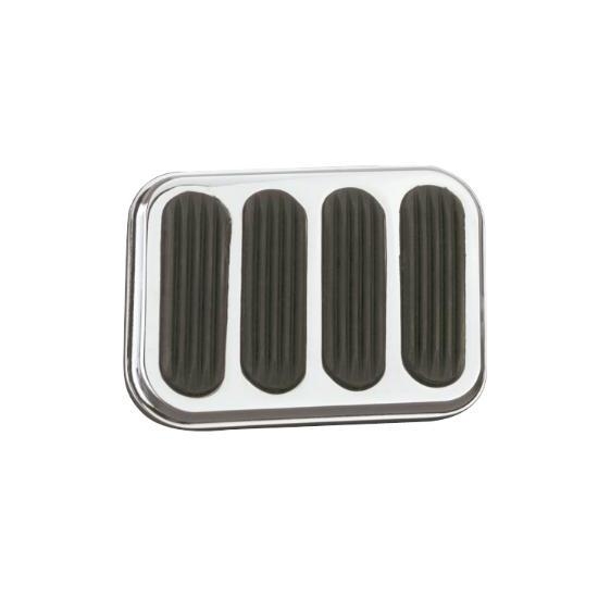 Lokar SG6017 XLarge Steel Brake Pedal Pad w/Rubber Inserts, Chromed