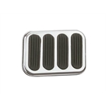 Lokar SG-6017 X-Large Steel Brake Pedal Pad w/Rubber Inserts, Chromed