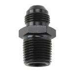 Black Straight -6 AN Flare to 1/8 Inch NPT Pipe Adapter Fitting