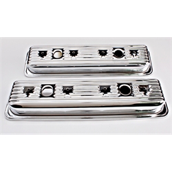 Chrome 1987-Up Small Block Chevy Centerbolt Valve Covers, 2-Hole