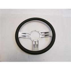 Garage Sale - Chrome Plated Billet 3-Slot Style Steeing Wheel, 14 Inch
