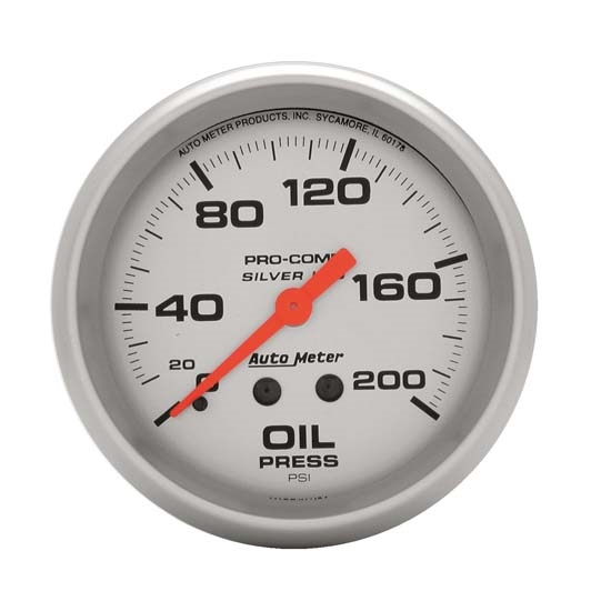 Auto Meter 4622 Ultra-Lite Mech Oil Pressure Gauge, 200 PSI, 2-5/8 Auto Meter 4622 Ultra-Lite Mech Oil Pressure Gauge, 200 PSI, 2-5/8