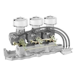 Three Demon 98s on an Edelbrock Intake Linkage Kit