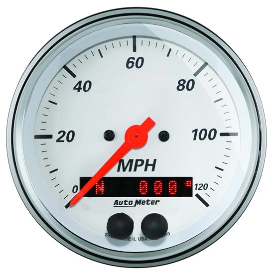 Auto Meter 1349 Arctic White Air-Core GPS Speedometer Gauge Auto Meter 1349 Arctic White Air-Core GPS Speedometer Gauge