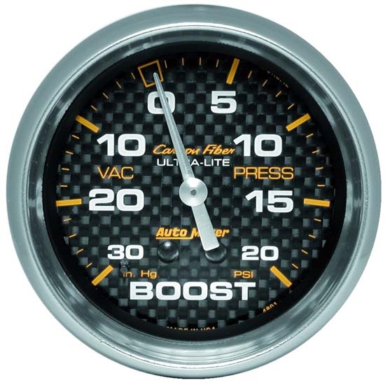 Auto Meter 4801 Carbon Fiber Mechanical Boost/Vacuum Gauge, 2-5/8 Inch Auto Meter 4801 Carbon Fiber Mechanical Boost/Vacuum Gauge, 2-5/8 Inch