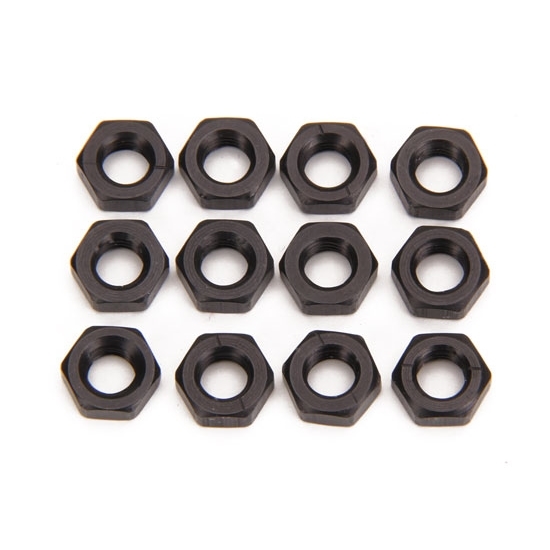 Black Aluminum Jam Nuts, 1/2-20 Thread, 12 Pack Black Aluminum Jam Nuts, 1/2-20 Thread, 12 Pack