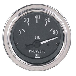 Garage Sale - Stewart Warner 82304 Deluxe 2-1/16 In Elec Oil Pressure Gauge 0-80 PSI ...