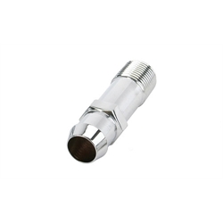 Long Chrome Heater Hose Fitting, 3/4 Inch Hose