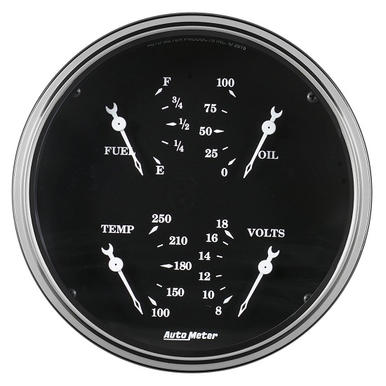 Auto Meter 1710 Old Tyme Black, 5" Quad Gauge Auto Meter 1710 Old Tyme Black, 5" Quad Gauge