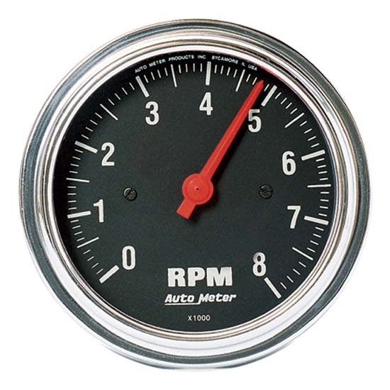 Auto Meter 2499 Traditional Chrome Air-Core In-Dash Tach, 8k, 3-3/8 In Auto Meter 2499 Traditional Chrome Air-Core In-Dash Tach, 8k, 3-3/8 In