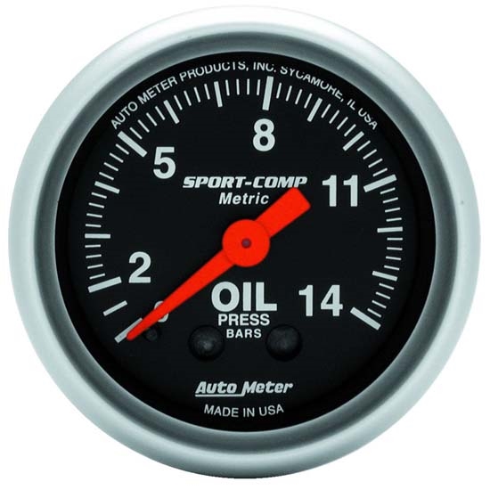 Auto Meter 3322-J Sport-Comp Mechanical Oil Pressure Gauge Auto Meter 3322-J Sport-Comp Mechanical Oil Pressure Gauge