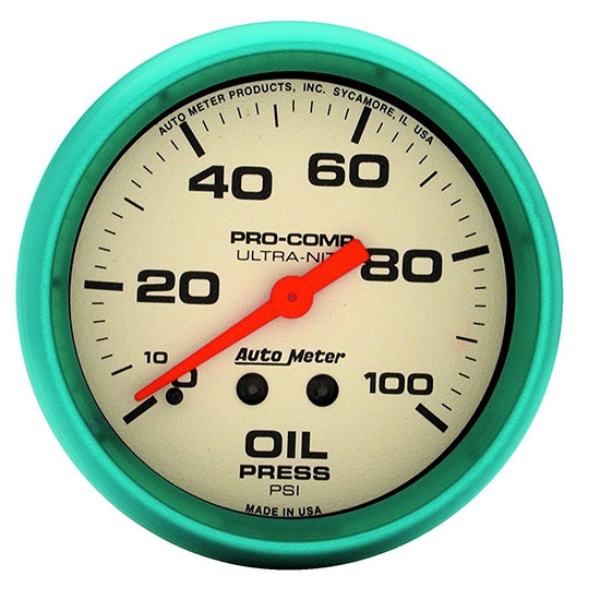 Auto Meter 4221 Ultra-Nite Mechanical Oil Pressure Gauge, 2-5/8 Inch
