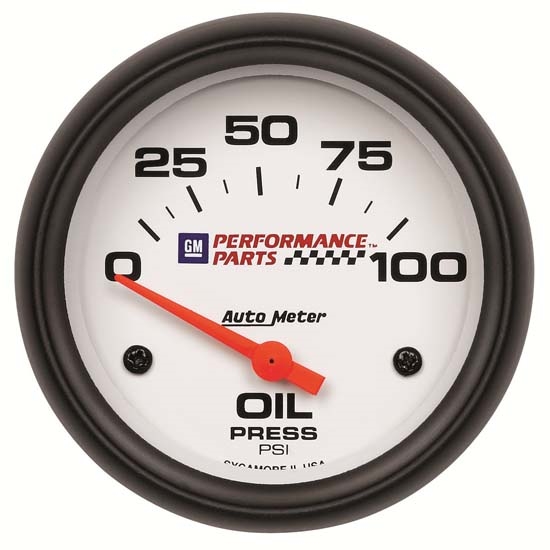 Auto Meter 5827-00407 GM White Air-Core Oil Pressure Gauge Auto Meter 5827-00407 GM White Air-Core Oil Pressure Gauge