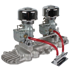 Plain 9 Super 7® Carbs on Eddie Meyer Intake Manifold, 1932-48 Ford V8