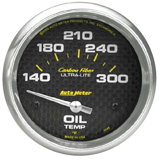 Auto Meter 4848 Carbon Fiber Air-Core Oil Temperature Gauge Auto Meter 4848 Carbon Fiber Air-Core Oil Temperature Gauge