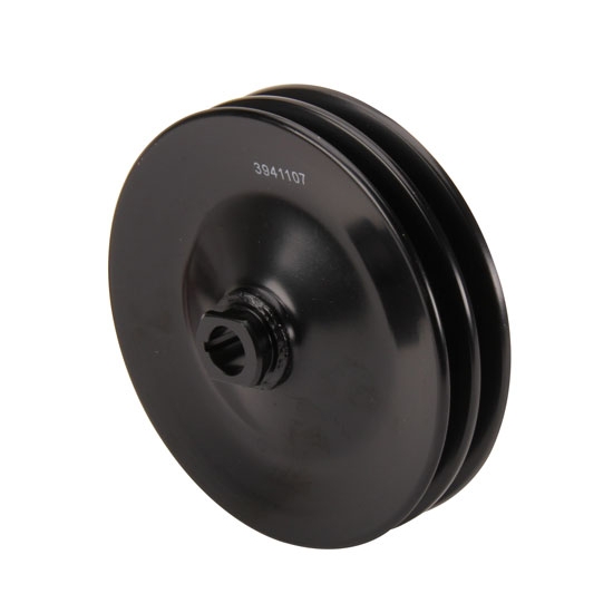 Black Double Groove Power Steering Pulley, Chevy