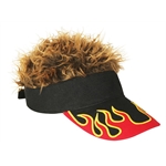 FlairHair Visor, Flame w/ Brown Hair