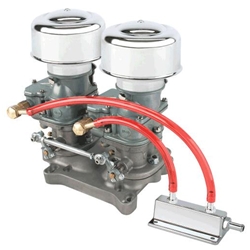 Two Plain 9 Super 7® Carbs on Single 4 Barrel Intake Manifold Adapter Kit