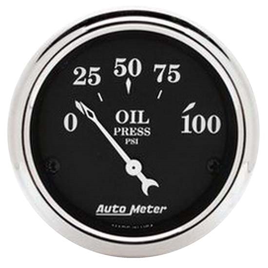 Auto Meter 1727 Old Tyme Black Air-Core Oil Pressure Gauge Auto Meter 1727 Old Tyme Black Air-Core Oil Pressure Gauge