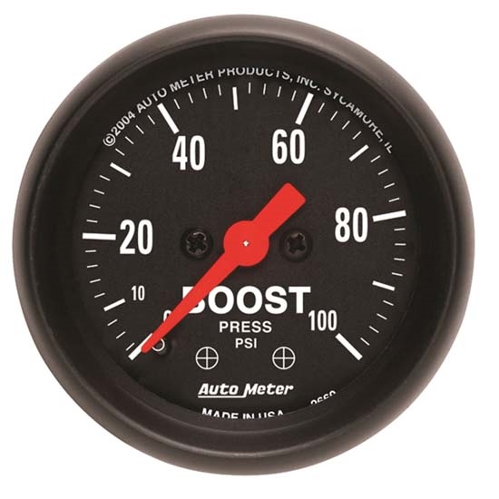 Auto Meter 2618 Z-Series Mechanical Boost Gauge, 100 PSI, 2-1/16 Inch Auto Meter 2618 Z-Series Mechanical Boost Gauge, 100 PSI, 2-1/16 Inch
