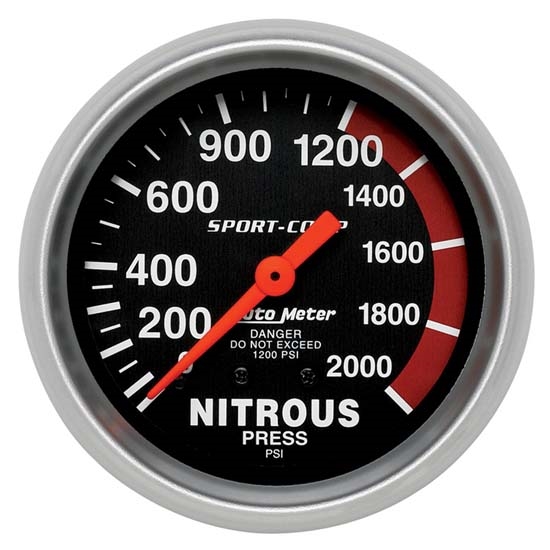 Auto Meter 3428 Sport-Comp Mechanical Nitrous Pressure Gauge Auto Meter 3428 Sport-Comp Mechanical Nitrous Pressure Gauge