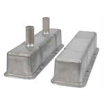 Speedway Chevy Tall Valve Covers w/ Breather Tubes, Plain Aluminum