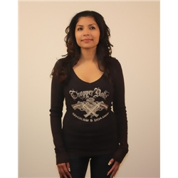Chopper Dolls Cocked and Loaded V-Neck Long Sleeve