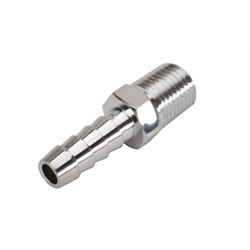 Straight Chrome Fitting, 5/16 Inch Hose to 1/4 Inch NPT