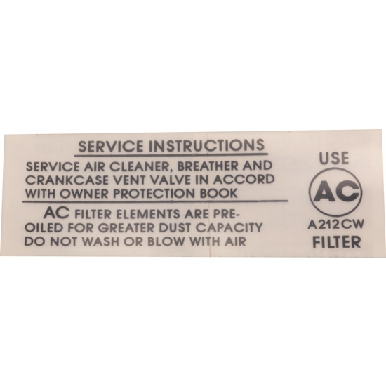 Jim Osborn DC0671 Air Cleaner Service Instructions 396/375, 67 Camaro Jim Osborn DC0671 Air Cleaner Service Instructions 396/375, 67 Camaro