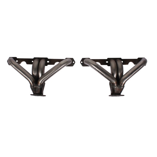 Small Block Chevy Hugger Tight-Fit Headers for Angle Plug Heads, Plain Small Block Chevy Hugger Tight-Fit Headers for Angle Plug Heads, Plain