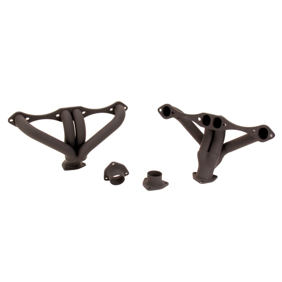 Small Block Chevy Hugger Tight-Fit Headers for Angle Plug Heads, Black Small Block Chevy Hugger Tight-Fit Headers for Angle Plug Heads, Black