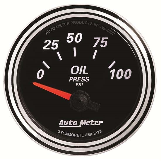 Auto Meter 1228 Designer Black II Air-Core Oil Pressure Gauge Auto Meter 1228 Designer Black II Air-Core Oil Pressure Gauge