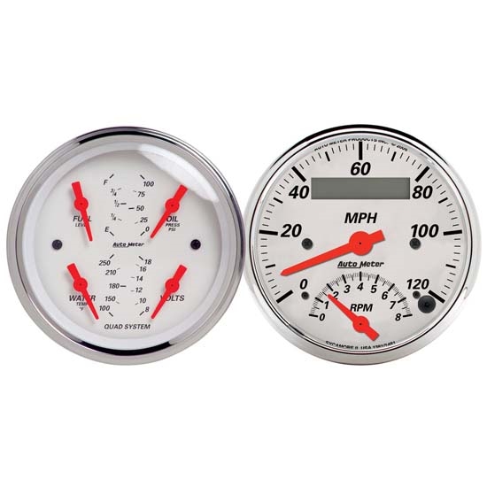 Auto Meter 1309 Arctic White Air-Core 2 Piece Gauge Kit Auto Meter 1309 Arctic White Air-Core 2 Piece Gauge Kit