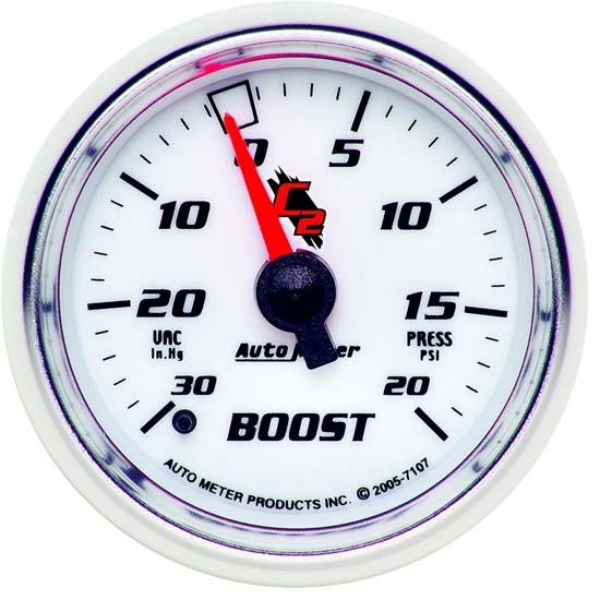 Auto Meter 7107 C2 Mechanical Boost/Vacuum Gauge, 2-1/16 Inch Auto Meter 7107 C2 Mechanical Boost/Vacuum Gauge, 2-1/16 Inch