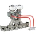 Chrome 9 Super 7® Carbs on Eddie Meyer Intake Manifold Kit, 1949-53 Ford V8