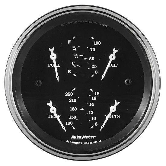 Auto Meter 1714 Old Tyme Black, 3-3/8" Quad Gauge Auto Meter 1714 Old Tyme Black, 3-3/8" Quad Gauge