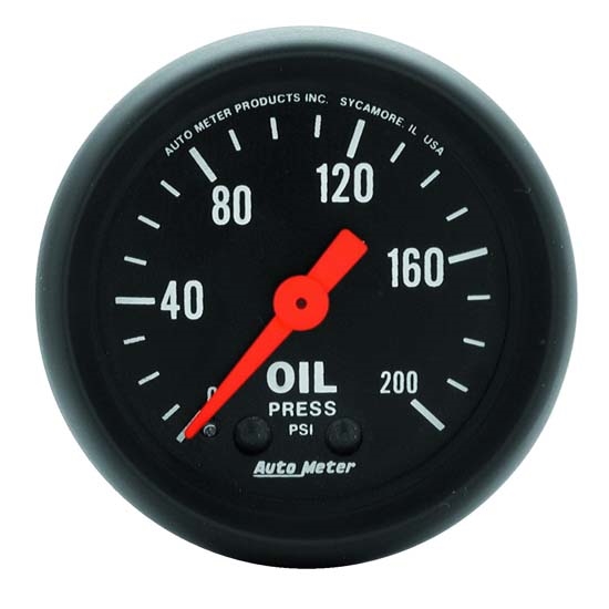 Auto Meter 2605 Z-Series Mechanical Oil Pressure Gauge, 200PSI, 2-1/16 Auto Meter 2605 Z-Series Mechanical Oil Pressure Gauge, 200PSI, 2-1/16