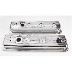 Chrome 1987-Up Small Block Chevy Centerbolt Valve Covers, 1-Hole