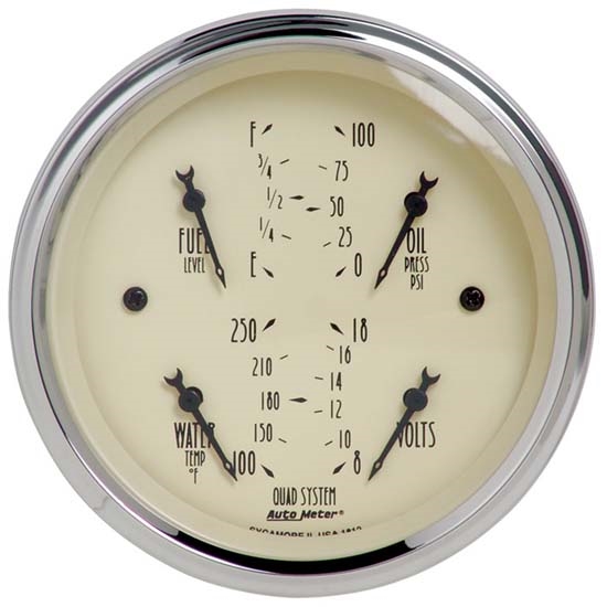 Auto Meter 1812 Antique Beige Air-Core Quad Gauge Auto Meter 1812 Antique Beige Air-Core Quad Gauge