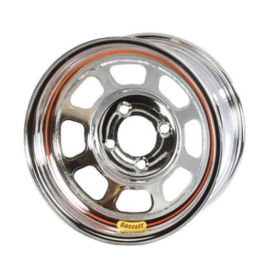 Bassett 57RH3C 15X7 Dot D-Hole 4 on 100mm 3 In Backspace Chrome Wheel Bassett 57RH3C 15X7 Dot D-Hole 4 on 100mm 3 In Backspace Chrome Wheel