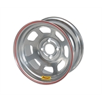 Bassett 57RP3S 15X7 Dot D-Hole 4 on 4.25 3 Inch Backspace Silver Wheel