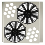 Electric Fan Shroud w/ Two Fans, 25-28 Inch Tank-to-Tank x 17-20 Inch
