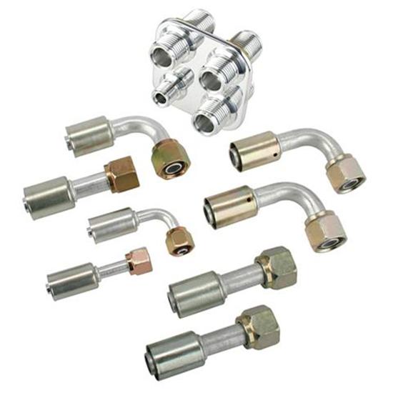 Speedway Square A/C Hose Bulkhead Plates with Crimp Fittings Speedway Square A/C Hose Bulkhead Plates with Crimp Fittings